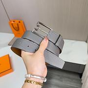 Bagsaaa Hermes Belt Gray & Silver - 3.5cm - 4