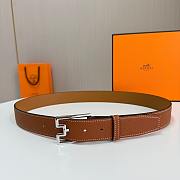 Bagsaaa Hermes Belt Brown & Silver - 3.5cm - 1