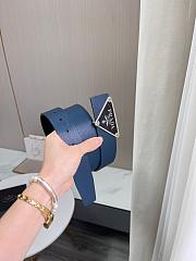 Bagsaaa Prada Belt Blue & Silver - 3.5cm - 3