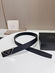 Bagsaaa Prada Belt Black & Silver - 3.5cm - 3