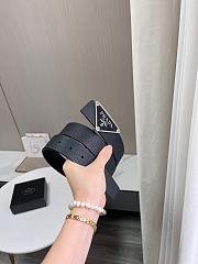 Bagsaaa Prada Belt Black & Silver - 3.5cm - 2
