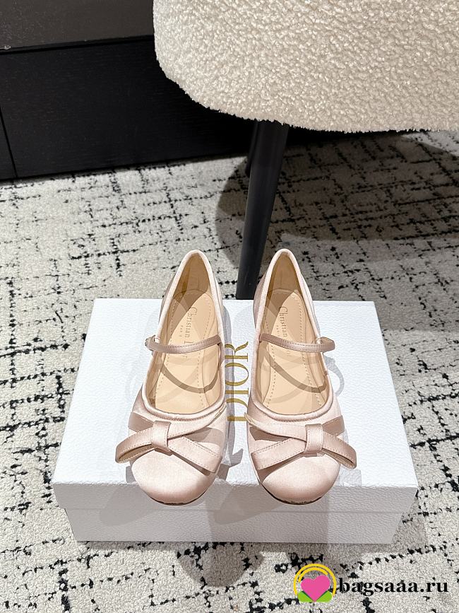 Bagsaaa Dior Lovely-D Ballet Flat Nude Satin - 1