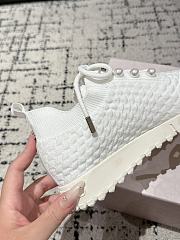 Bagsaaa Jimmy Choo Veles White Textured Knit Trainers - 4