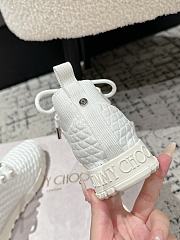 Bagsaaa Jimmy Choo Veles White Textured Knit Trainers - 3