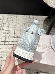 Bagsaaa Jimmy Choo Veles Blue Textured Knit Trainers - 3