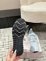 Bagsaaa Jimmy Choo Veles Blue Textured Knit Trainers - 2