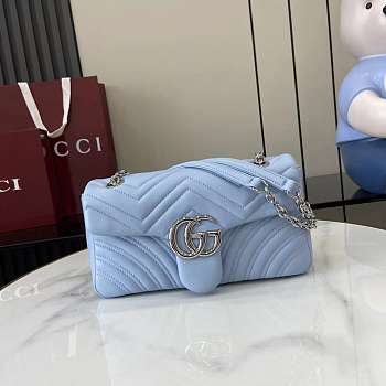Bagsaaa Gucci GG Marmont medium shoulder bag 837267 light blue - 26cm