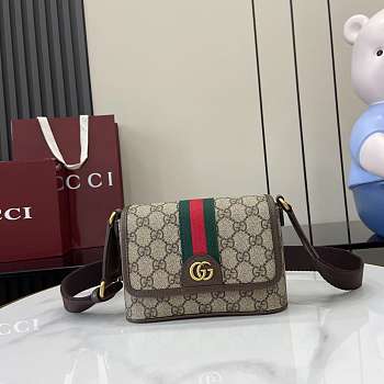 Bagsaaa Gucci Ophidia mini bag 838599 brown & beige - 18cm