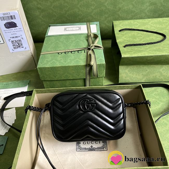 Bagsaaa Gucci GG Marmont mini camera bag 634936 black - 18cm - 1