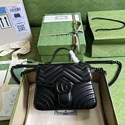 Bagsaaa Gucci GG Marmont small top handle bag 702563 black - 20cm - 1