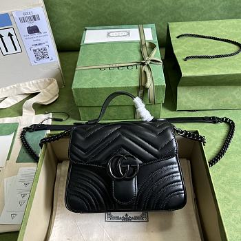 Bagsaaa Gucci GG Marmont small top handle bag 702563 black - 20cm
