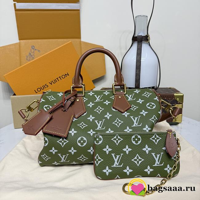 Bagsaaa LV M15241 Speedy P9 Bandoulière 30 Green Sencha - 32cm - 1