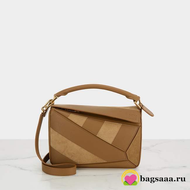 Bagsaaa Small Puzzle bag in classic calfskin and suede - 24cm - 1