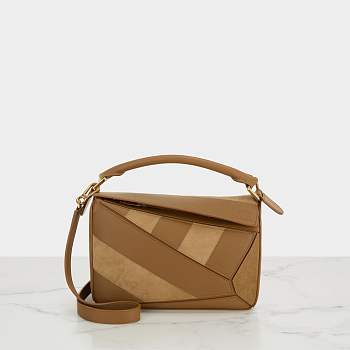 Bagsaaa Small Puzzle bag in classic calfskin and suede - 24cm