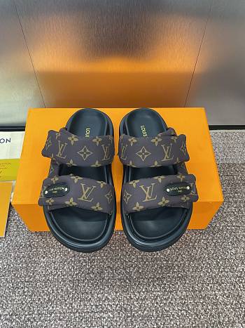 Bagsaaa LV Pool Pillow Flat Comfort Mule Monogram nylon