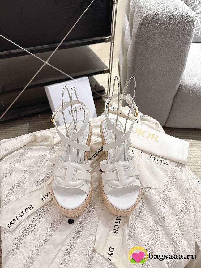 Bagsaaa Dior D-Club Wedge Sandal White - 1