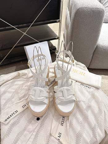 Bagsaaa Dior D-Club Wedge Sandal White
