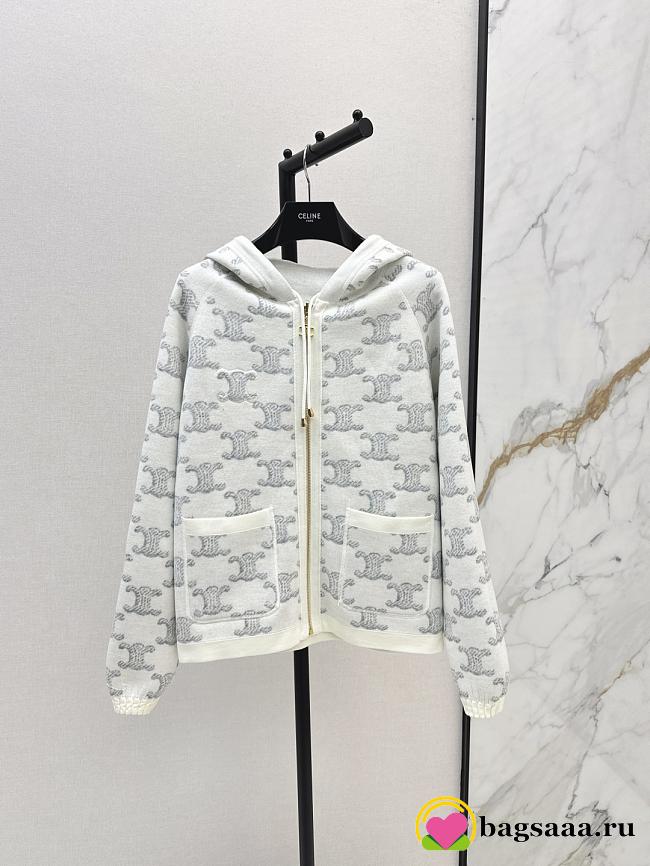 Bagsaaa Celine Triomphe Pattern Zip-Up Hoodie - 1