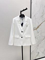 Bagsaaa Prada White Single-Breasted Blazer - 1