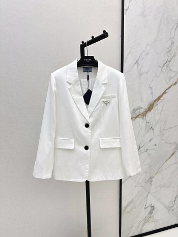 Bagsaaa Prada White Single-Breasted Blazer