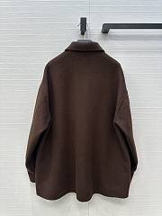 Bagsaaa Prada Dark Brown Wool Overshirt with Logo - 3