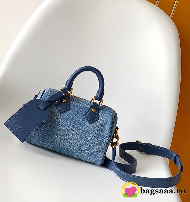 Bagsaaa LV N00208 Speedy 18 Bandoulière Denim Blue - 18cm - 1
