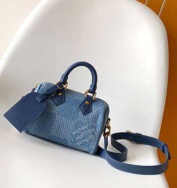 Bagsaaa LV N00208 Speedy 18 Bandoulière Denim Blue - 18cm