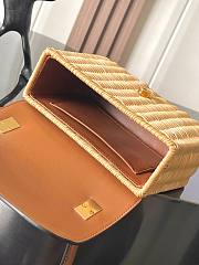 Bagsaaa Celine Teen Garance Bag In Wicker And Natural Calfskin 119672 - 18.5cm - 4