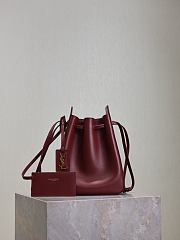 Bagsaaa YSL Bucket Bag In Leather 817386 Dark Red - 24cm - 1