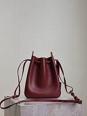 Bagsaaa YSL Bucket Bag In Leather 817386 Dark Red - 24cm - 4