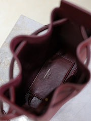 Bagsaaa YSL Bucket Bag In Leather 817386 Dark Red - 24cm - 3
