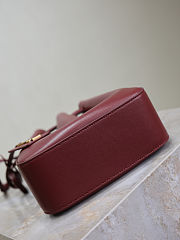 Bagsaaa YSL Bucket Bag In Leather 817386 Dark Red - 24cm - 2