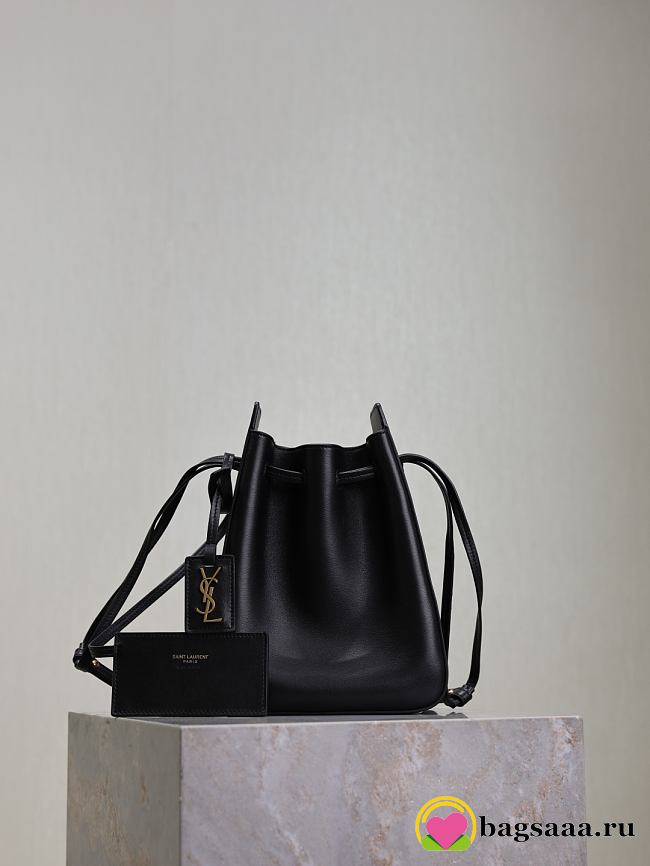 Bagsaaa YSL Bucket Bag In Leather 817386 Black - 24cm - 1