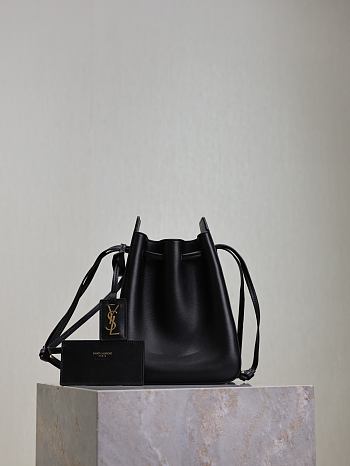 Bagsaaa YSL Bucket Bag In Leather 817386 Black - 24cm