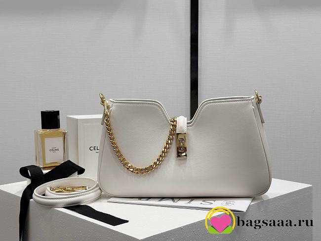 Bagsaaa Celine Shoulder Camille 16 Soft In Smooth Calfskin 122073 white - 27cm - 1