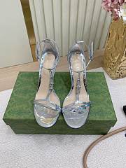 Bagsaaa Gucci Women's sandal with bamboo 836812 silver - 1