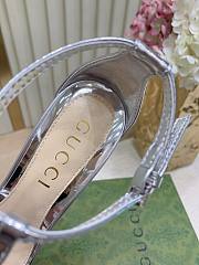 Bagsaaa Gucci Women's sandal with bamboo 836812 silver - 3