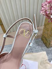 Bagsaaa Valentino Vlogo Signature Slingback Calfskin Pump With Jewel Logo 80Mm ivory - 4