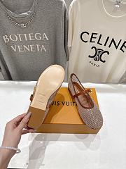 Bagsaaa LV Romy Flat Ballerina Brown Mesh - 4