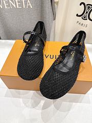 Bagsaaa LV Romy Flat Ballerina Black Mesh - 2