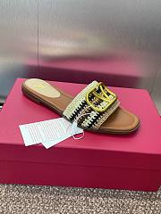 Bagsaaa Valentino Vlogo Signature Slide Sandal With Crochet Embroidery - 3