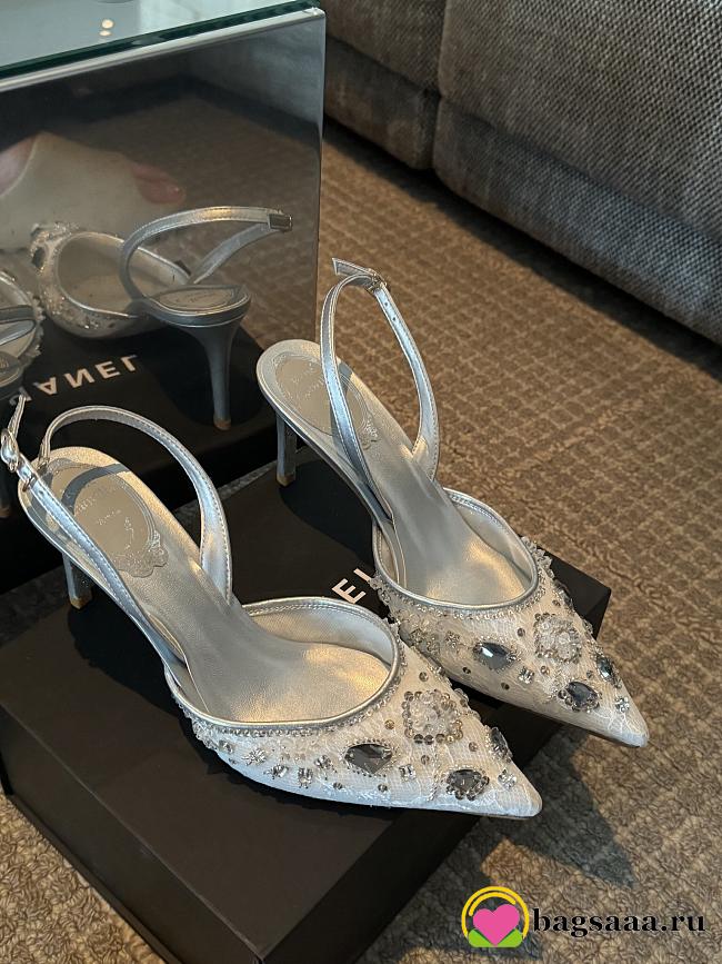 Bagsaaa René Caovilla crystal embellishment pumps - 1