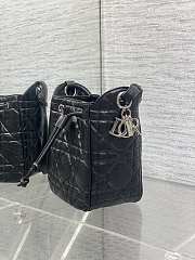Bagsaaa Dior Small D-Motion Bag Black Macrocannage Crinkled Calfskin - 19.5cm - 2