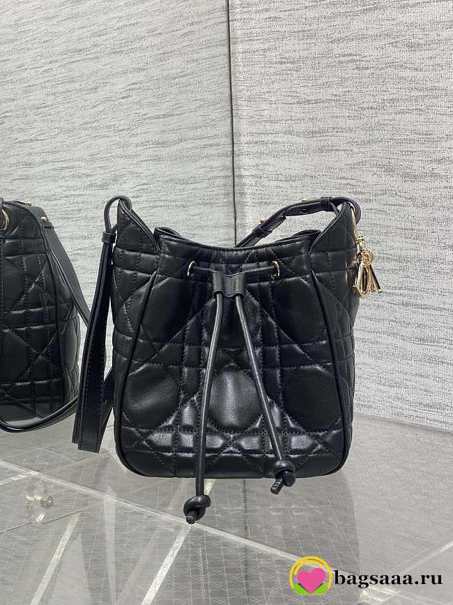 Bagsaaa Dior Small D-Motion Bag Black Macrocannage Lambskin - 19.5cm - 1