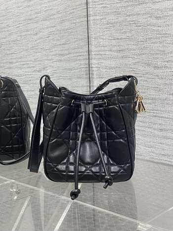 Bagsaaa Dior Small D-Motion Bag Black Macrocannage Lambskin - 19.5cm