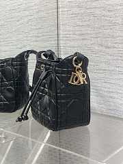 Bagsaaa Dior Small D-Motion Bag Black Macrocannage Lambskin - 19.5cm - 4