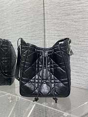 Bagsaaa Dior Medium D-Motion Bag Black Macrocannage Crinkled Calfskin - 24cm - 1