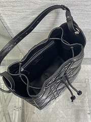 Bagsaaa Dior Medium D-Motion Bag Black Macrocannage Crinkled Calfskin - 24cm - 3
