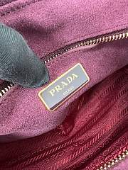Bagsaaa Prada Explore medium suede shoulder bag with flap Burgundy 1BD394 - 30cm - 2