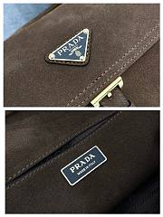 Bagsaaa Prada Explore medium suede shoulder bag with flap Brown 1BD394 - 30cm - 3